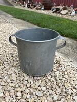 10 Literes Bádog  horganyzott mosófazék dézsa edény falusi paraszti dekoráció