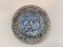Antik capodimonte Capo di monte dúsan aranyozott sokalakos kis porcelán fali tányér 217 3188