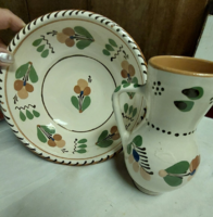 Antik Sárospataki kerámiák ,falitányér + füles kancsó, bokály,nosztalgia paraszti falusi dekoráció