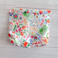 Roll-top uzsonnás tasak / színes indák és virágok