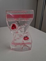 Folyadékos homokóra, mérete 13,5x8x2cm, műanyagból, hibátlan