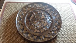 Korondi mázas kerámia fali disz tányér. 1985.