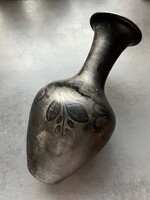 Nádudvari fekete kerámia váza - Fazekas István