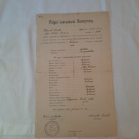 Angolkisasszonyok Egri Intézete: Polgári-Leányiskolai Bizonyítvány  1908.