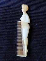 Vintage-Retro Erotikus Női Sziluett Műanyag Pin-Up Fésű '60-as Évek