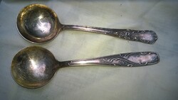 Ezüstözött szószos-mártásos kanál díszes, német v. osztrák m 15 cm