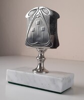 Szecessziós Szandrik gyufatartó márvány talpon