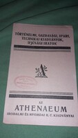 1930. cca AZ ATHENEUM IRODALMI ÉS NYOMDAI R.T. KÖNYV KATALÓGUSA a képek szerint ATHENEUM