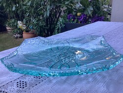 Giga vízzöld kristály asztalközép kínáló