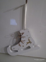 KARÁCSONYFADÍSZ - ALKUKÉPES - 23 x 17 x 2 cm - FA - ARANY FESTÉS - ÚJ