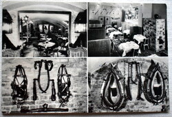 Postakocsi Étterem és Borozó (Bp III.ker)  - retro fotó mozaik képeslap   (szerintem boroztak)