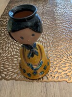 LES GÁBOR fazekas.népi iparművész kerámikus, jelzett dísztárgy, gyertyatartó