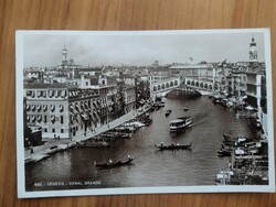 Olaszország, Velence, gondolák, Canale Grande, fotó képeslap, 1939-ből