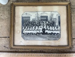 -AV535- Régi Fénykép Fotó Csoportkép Keretben