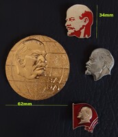 Retro szovjet kitűzők Lenin jelvény gyüjtemény 4 darab Lenin érme 1970 orosz jelvények CCCP