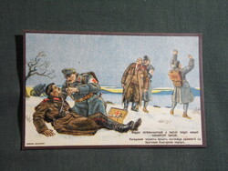 Képeslap,litho,Osztrák Magyar hadsereg,Magyar vöröskeresztesek bolgár sebesülteket ápolják,1915