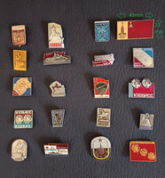 Retro szovjet kitűzők ruszki jelvény gyüjtemény 20 darab USSR orosz jelvények CCCP