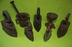 Antik öntöttvas faszenes vasalók.