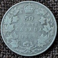 Canada 50 cents 1919 . Ag ezüst  . F2025