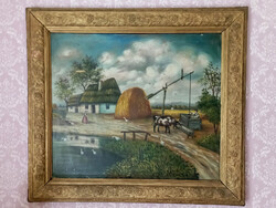Olajfestmény arany kerettel Világi 1931 szignóval