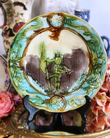 Choisy Le Roi, francia, Jeanne D'Arc-ot ábrázoló majolika dísztál