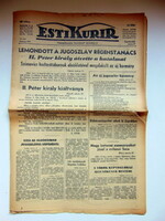 1941 március 27  /  ESTI KURIR  /  RÉGI EREDETI ÚJSÁG Ssz.: 722