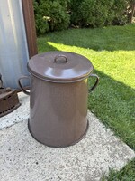 Kb 10 literes zománcos zsírosbödön zománcozott vendő falusi paraszti