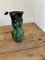 Ritka Zöld mázas Miska kancsó 20cm