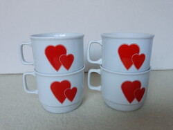 Zsolnay porcelán régi szívecskés bögrék