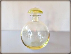 Moser Culbuto, sárga színű decanter dekantáló ólommentes kristály palack