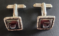 ART DECO DEKO EZÜST JELZETT GRÁNÁT KŐ MANDZSETTAGOMB MANDZSETTA GOMB RUHADÍSZ KIEGÉSZÍTŐ RENDKIVÜLI