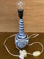 KÉK SZÍNŰ, MASSÁNYI JÁNOSNÉ, JELZETT, RETRO KERÁMIA LÁMPATALP, SZERELÉKKEL. 25 CM