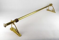 1W609 Antik bécsi szecessziós sárgaréz függönytartó karnis ~90 cm