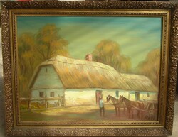 RÉTI MÁTYÁS OLAJFESTMÉNYE ELADÓ (keret nélküli mérete :60 cm x 80 cm)