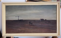 ELADÓ KURUCZ D. ISTVÁN festménye (keret nélküli mérete: 50 cm x 90 cm)