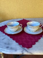 Zsolnay porcelán teás csésze párban GELÉRT felirattal.