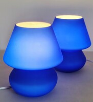 Habitat kobaltkèk üveg gomba lámpa párban 1980 ALKUDHATÓ
