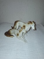 Art deco  Grafenthal  Orosz agàr pár német porcelán  Carl Scheidig  Grafenthal eladó szép állapotban