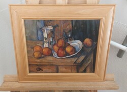 Szép asztali csendélet festmény   38x33 cm kerettel