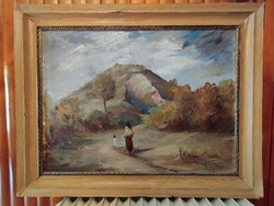 Bauer János Tájkép-anya kisgyerekkel