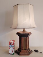 Art Deco diófa réz asztali lámpa ALKUDHATÓ