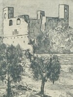 Kondor Lajos rézkarc Sárospatak