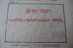 BMK-130M vontató motorcsónak leírás egy vastag dossziéban