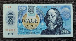 Cseh - Szlovák 20 korona 1988 (1993) Szlovák felülbélyegezéssel . F2025