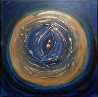 Prima díjas művésztől : Az élet magja. 45x45cm,3D-s vászonkép.  Károlyfi Zsófia(1952) tanúsítvánnyal