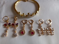 3 Pár Strasszos Fulbevalo 1 karkötő Egyben