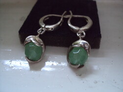 Ezüst fülbevaló fazettált aventurinnal