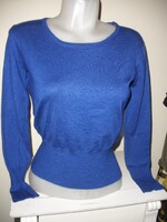 Selyem  - pamut pulóver, kék