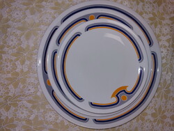 Alföldi Art Deco, Bella mintás porcelán sárga-kék-szürke tányérok, tortástál