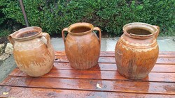 Régi,népi,Szilke 3 db nagyméretü.lekváros bödöm